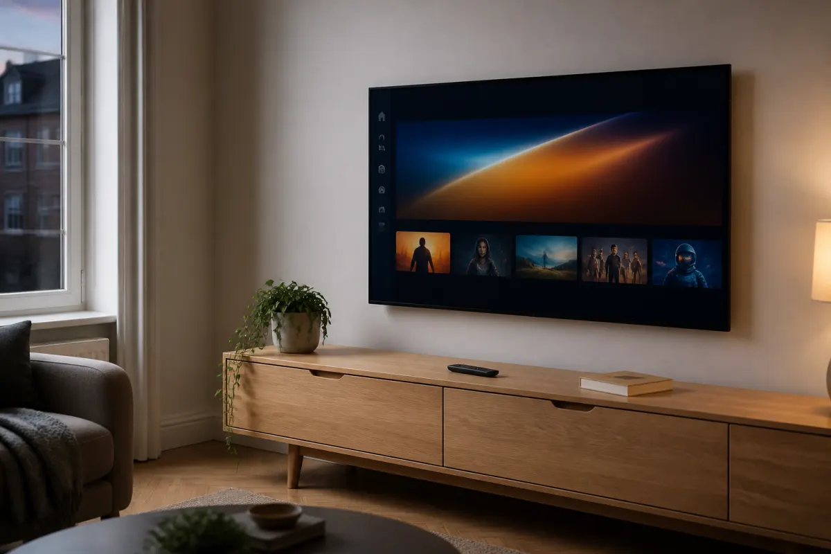 Living room TV ready for IPTV Live setup